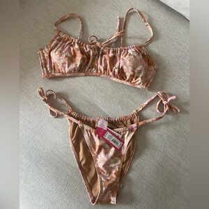 Target Bikini xhilaration top size large bottoms medium floral 60s flower print